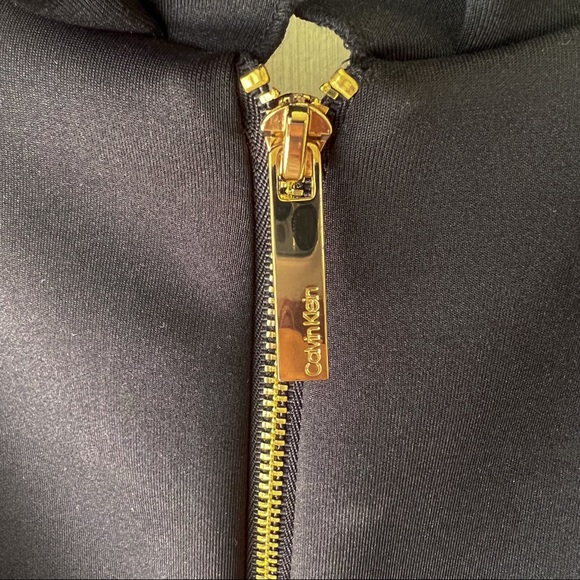 Calvin Klein Scuba Sleeveless V-Neck Ruffle Collar Sheath Dress 2 - Picture 7 of 7